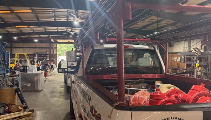 Williams Fire Truck In Stocked Warehouse